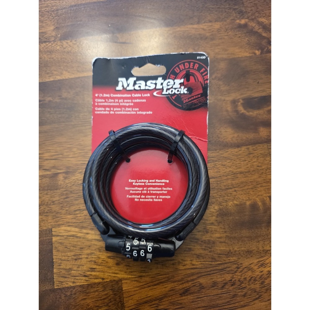 Master Lock 8143D 4-ft Bike Lock/Cable Lock with Combination-NEW!!!!!!